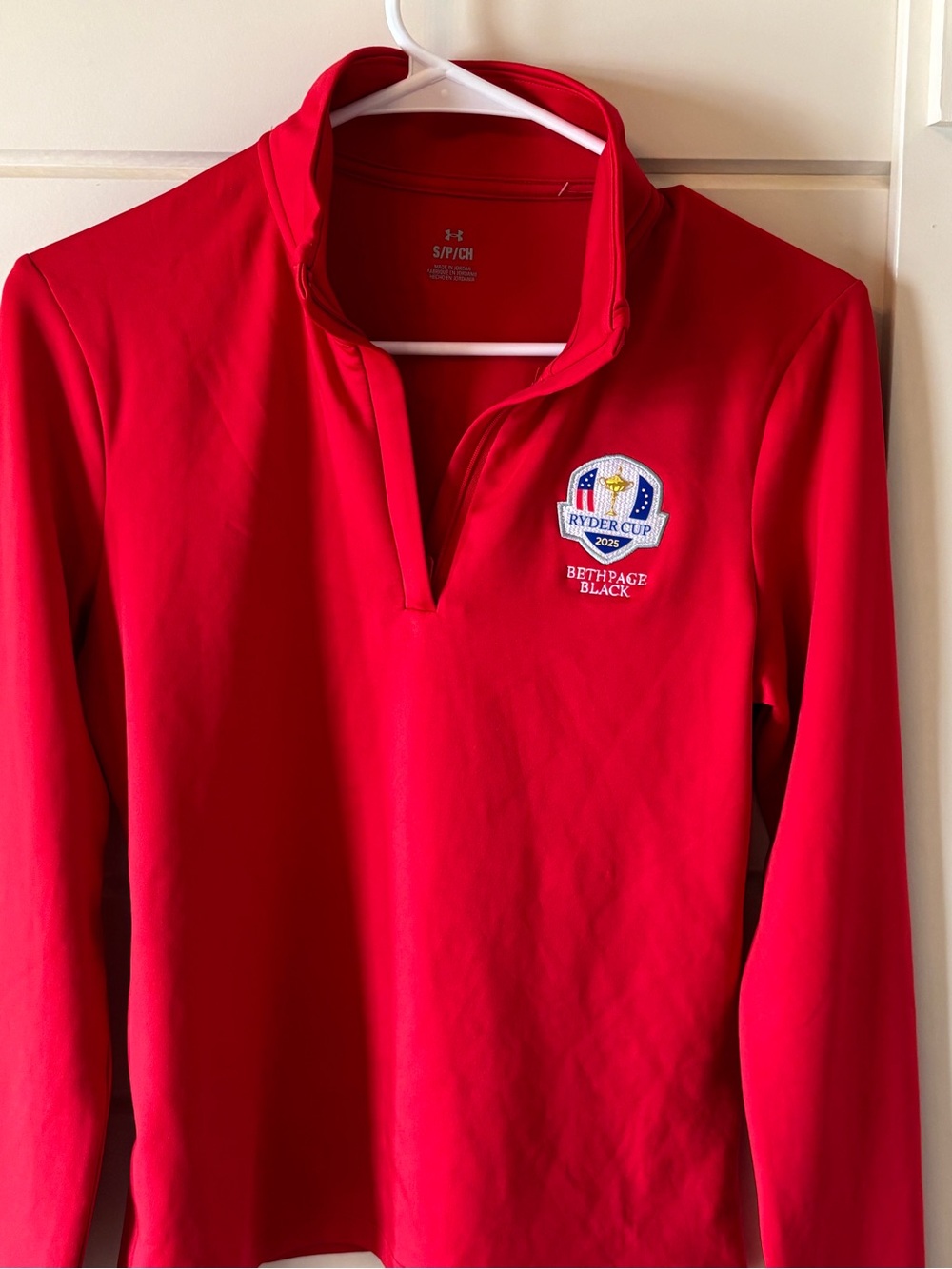 NWT 2025 Ryder Cup Bethpage Golf Merch, Under Armour Red Pullover Quarter-Zip.